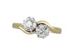 Edwardian diamond crossover ring, circa 1910. 
