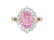 Padparadscha and diamond coronet cluster ring, circa 1910.