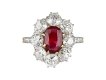 Burmese ruby and diamond coronet cluster ring, circa 1905.