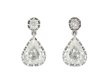 Drop shape diamond earrings, circa 1900. 