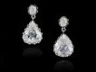 Drop shape diamond earrings, circa 1900. 