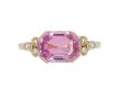 Pink Ceylon sapphire and diamond ring, circa 1970.