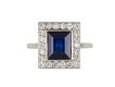 Art Deco sapphire and diamond cluster ring, circa 1920.