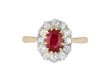 Burmese Ruby and diamond coronet cluster ring, circa 1910. 