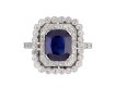 Sapphire and diamond cluster ring, French, circa 1915.