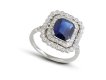Sapphire and diamond cluster ring, French, circa 1915.