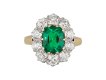 Colombian emerald and diamond coronet cluster ring, circa 1910.