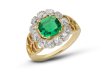 Colombian emerald and diamond coronet cluster ring, circa 1870.