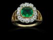 Colombian emerald and diamond coronet cluster ring, circa 1870.
