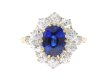 Edwardian Ceylon sapphire and diamond coronet cluster ring, circa 1910.