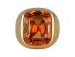 Imperial topaz solitaire ring, French, circa 1970.