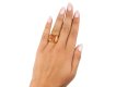 Imperial topaz solitaire ring, French, circa 1970.