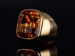 Imperial topaz solitaire ring, French, circa 1970.
