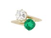 Colombian emerald and diamond ring, circa 1950.