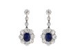 Sapphire and diamond cluster earrings, circa 1920.