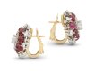 Burmese ruby and diamond cluster earrings, circa 1950.