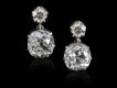 Old mine diamond drop earrings, circa 1880.