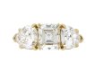 M. Gérard diamond three stone ring, French, circa 1970. 