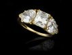 M. Gérard diamond three stone ring, French, circa 1970. 