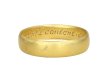 Post medieval gold posy ring, 'A minde content cannot repent' circa 17th century.