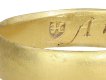 Post medieval gold posy ring, 'A minde content cannot repent' circa 17th century.