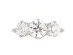 Edwardian diamond three stone ring, circa 1910. 