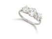 Edwardian diamond three stone ring, circa 1910. 