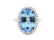 Aquamarine and diamond cluster ring, circa 1950.