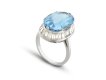 Aquamarine and diamond cluster ring, circa 1950.