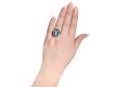 Aquamarine and diamond cluster ring, circa 1950.