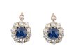 Sapphire and diamond cluster earrings, circa 1890.