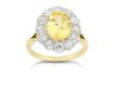 Yellow Ceylon sapphire and diamond coronet cluster ring, circa 1910.