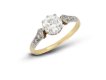 Old mine diamond flanked solitaire, circa 1910