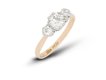 Old cut diamond three stone ring, circa 1910.
