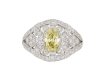 Yellow diamond cluster ring, French, circa 1925.