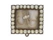 front view Georgian pearl hair brooch with locket back opening.circa 1770 berganza hatton garden
