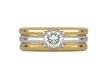 Contemporary solitaire diamond ring in 18ct yellow gold.