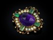 Rare amethyst, emerald pearl brooch Carlo Giuliano hatton garden