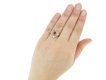 hand view Antique ruby diamond cluster ring berganza hatton garden