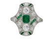 front veiw antique emerald diamond ring hatton garden berganza