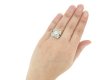 hand view Art Deco old cut diamond ring, circa 1935.