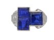 front view art deco blue sapphire diamond ring hatton garden berganza