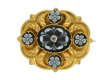 Antique agate and diamond brooch with locket back, circa 1860.