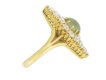 side view Antique 'cat's eye' chrysoberyl and diamond marquise shape ring, circa 1900.