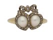 Antique double heart pearl ring berganza hatton garden