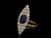 Victorian Billings sapphire and diamond marquise cluster ring, American, circa 1890. Hatton Garden