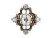 Antique old mine cut diamond cluster ring, circa 1890.