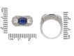 Ornate sapphire diamond three stone ring berganza hatton garden