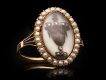 Antique diamond and pearl 'urn' memorial ring, circa 1780. Hatton Garden