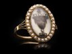 Antique diamond and pearl 'urn' memorial ring, circa 1780.